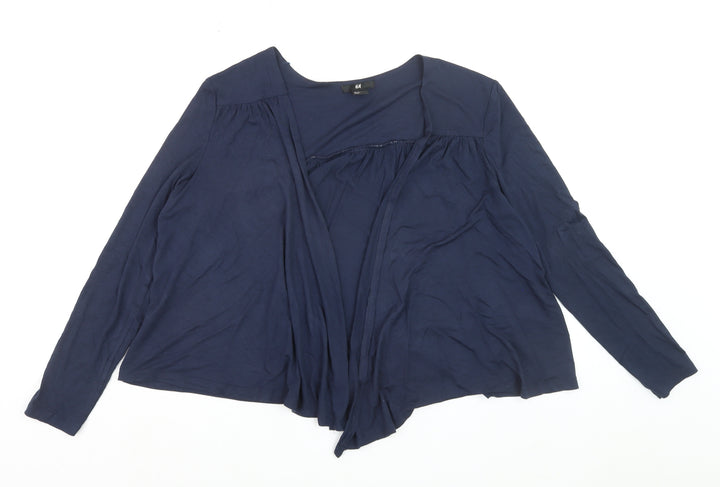 H&M Women’s Blue Viscose Long Sleeve Open Cardigan Size 12