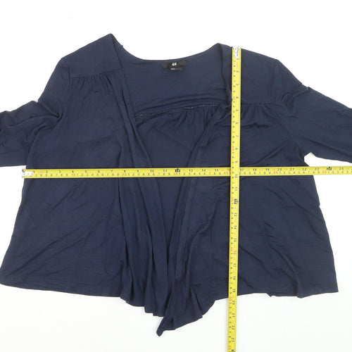 H&M Women’s Blue Viscose Long Sleeve Open Cardigan Size 12