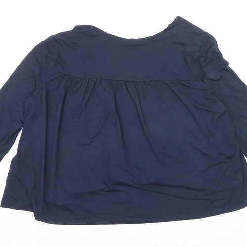 H&M Women’s Blue Viscose Long Sleeve Open Cardigan Size 12