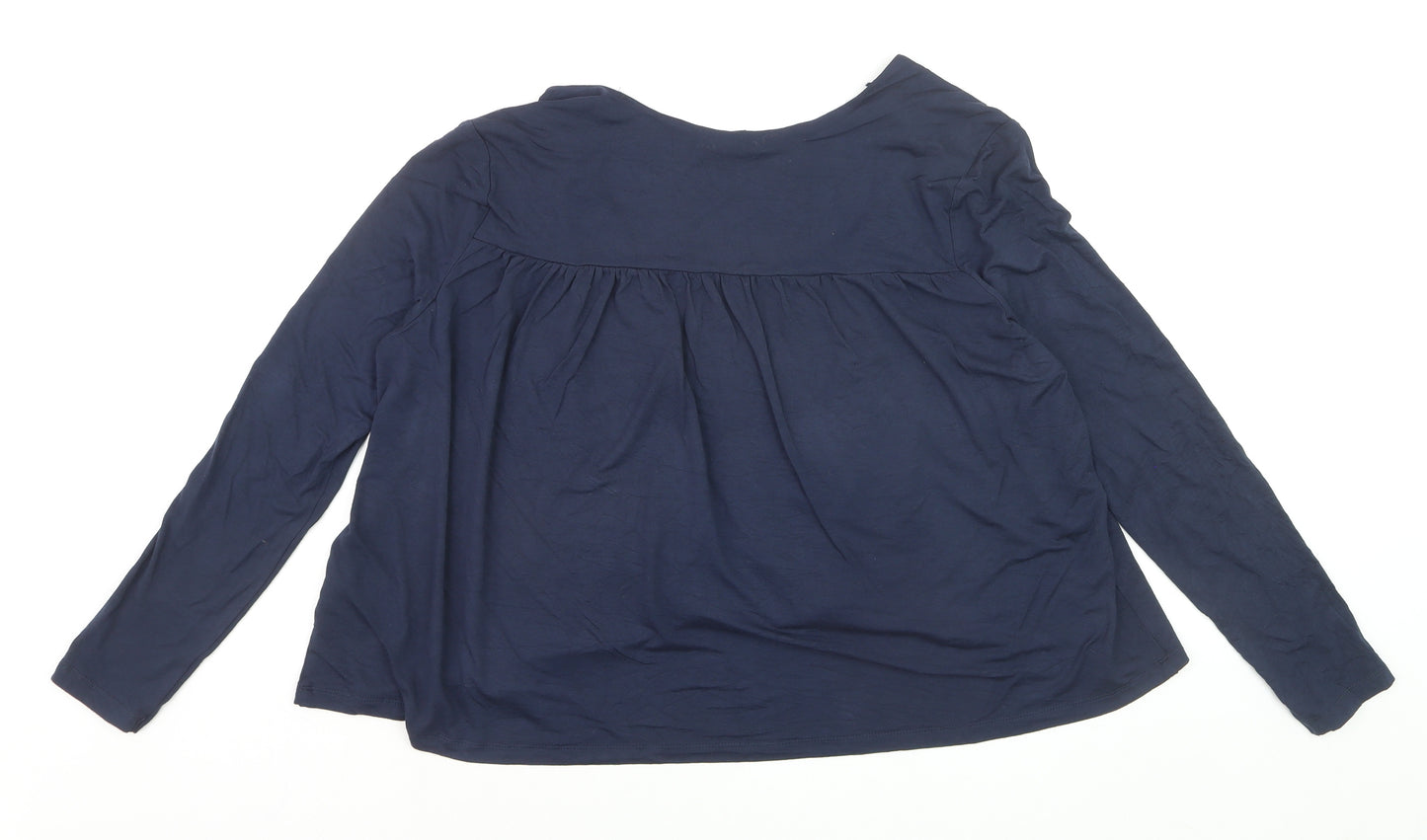 H&M Women’s Blue Viscose Long Sleeve Open Cardigan Size 12