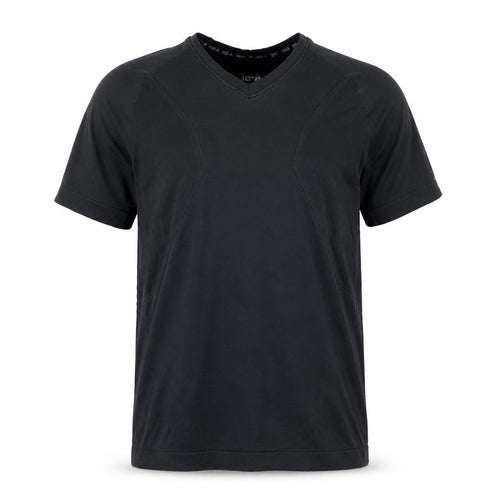 K15-A Men's Black Small V-Neck Athletic Polyamide Short Sleeve T-Shirt