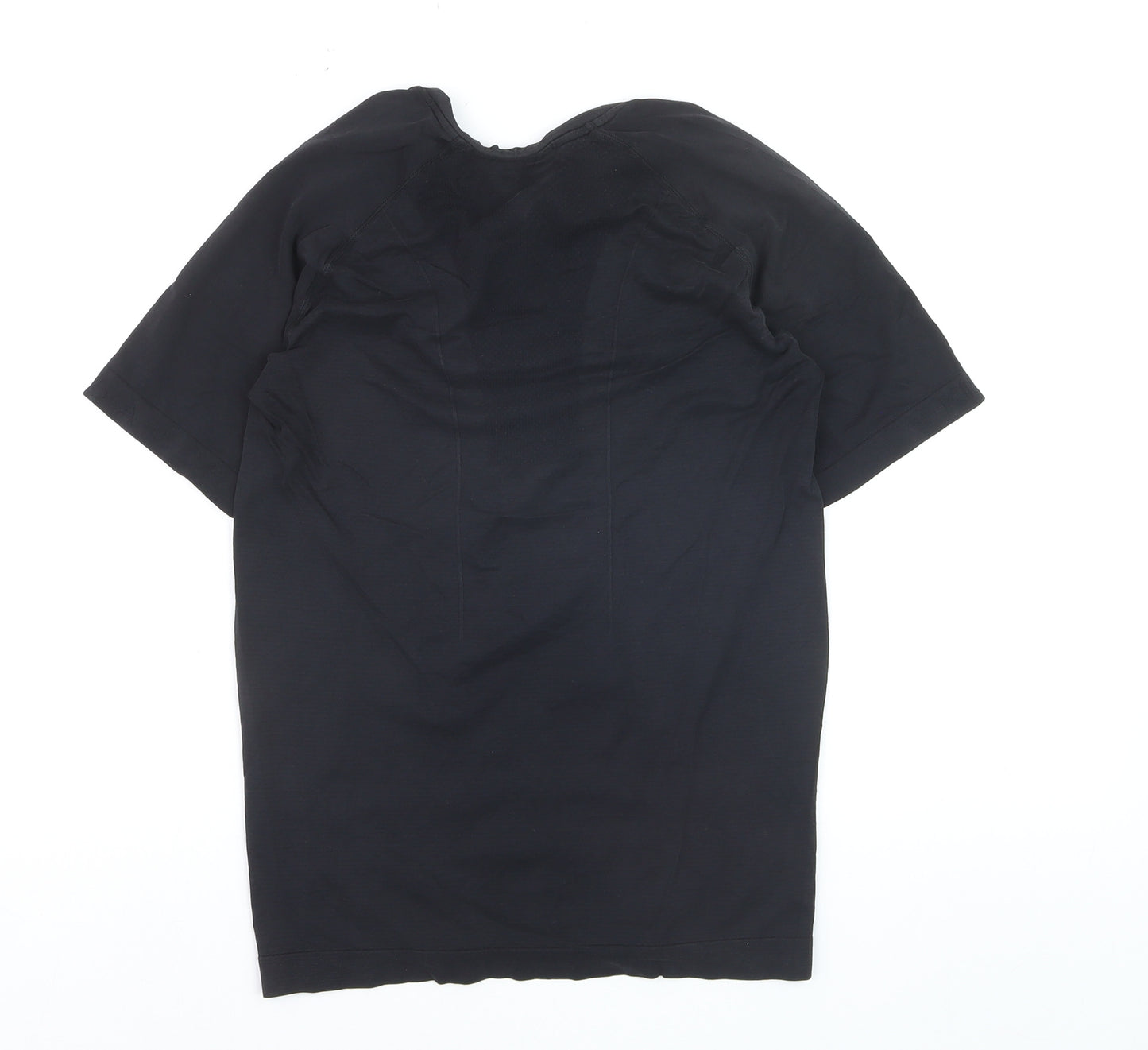 K15-A Men's Black Small V-Neck Athletic Polyamide Short Sleeve T-Shirt