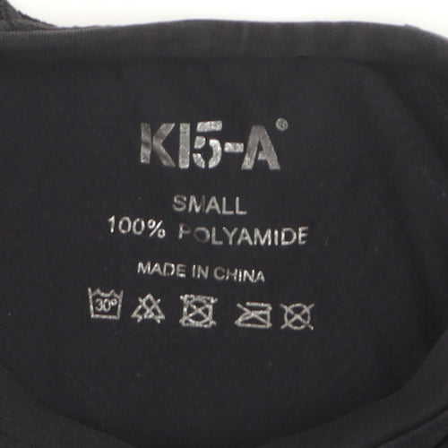 K15-A Men's Black Small V-Neck Athletic Polyamide Short Sleeve T-Shirt