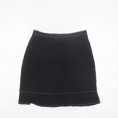 Sandro Women's Black Short Pencil Skirt Size 6 with Buckle Detail