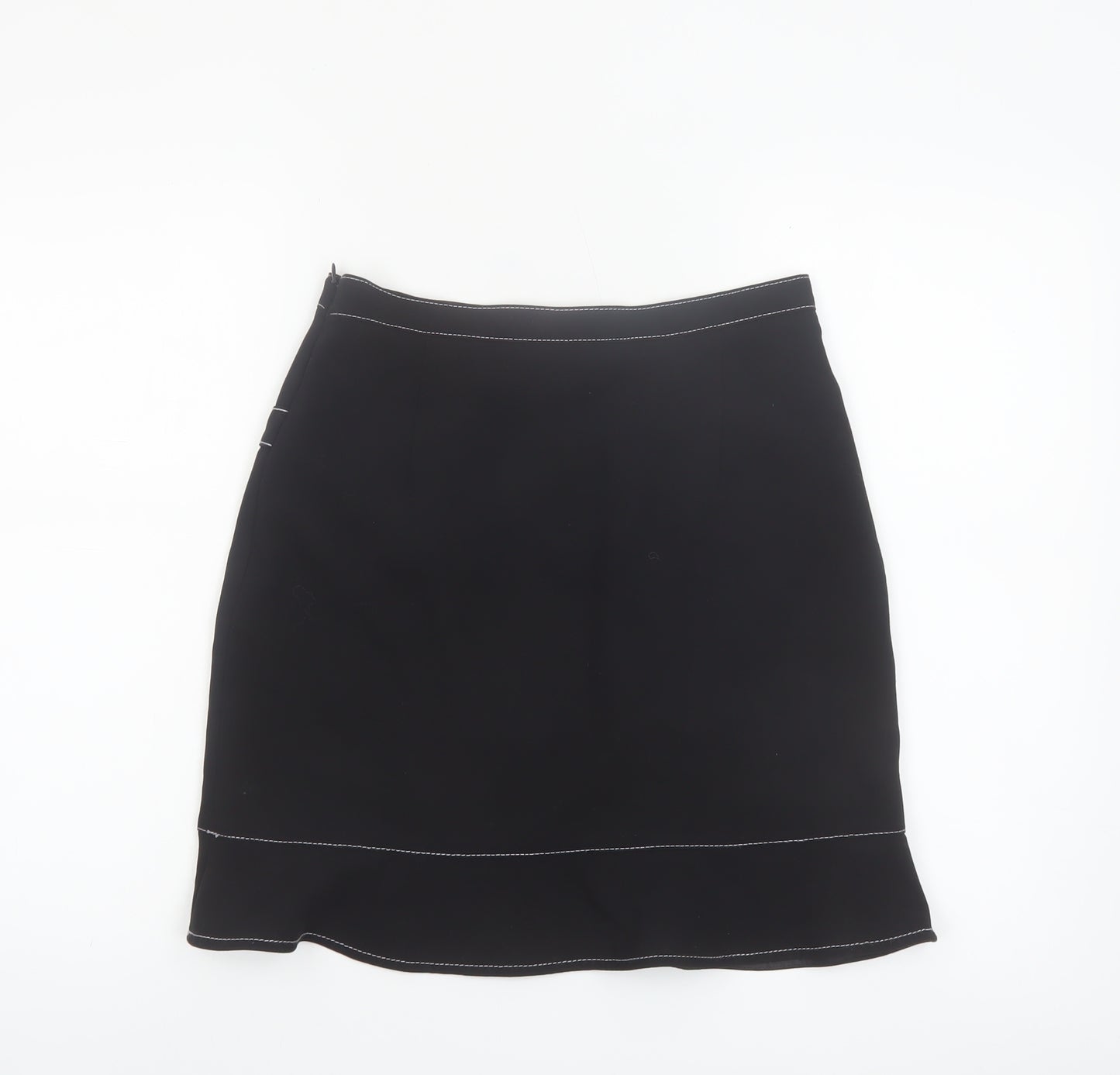 Sandro Women's Black Short Pencil Skirt Size 6 with Buckle Detail