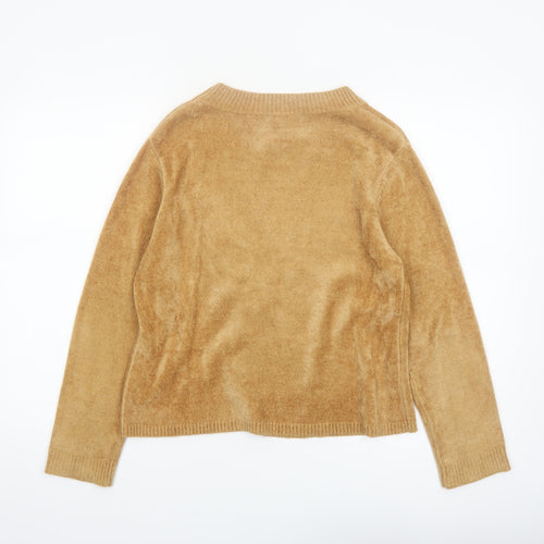 Klass Collection Women's Beige Embroidered Pullover Jumper M