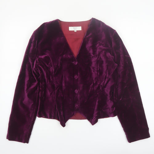 NEXT Womens Purple Velvet Suit Jacket Size 12 Classic Tailored