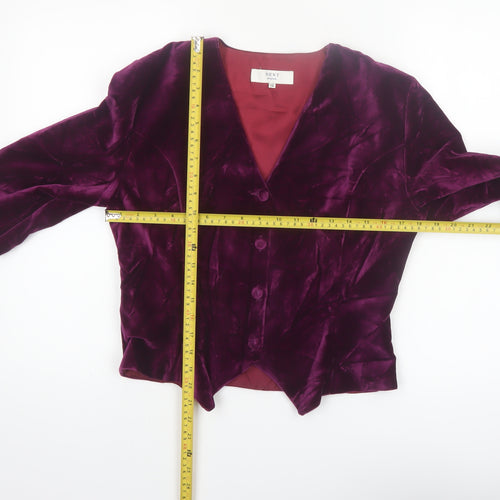NEXT Womens Purple Velvet Suit Jacket Size 12 Classic Tailored