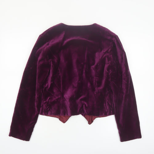 NEXT Womens Purple Velvet Suit Jacket Size 12 Classic Tailored