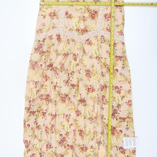 ASOS DESIGN Women’s Beige Floral Midi Slip Dress Size 8