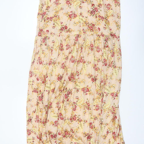 ASOS DESIGN Women’s Beige Floral Midi Slip Dress Size 8