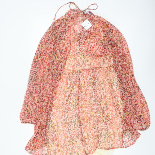 Stradivarius Women Multicoloured Floral A-Line Dress Size 12