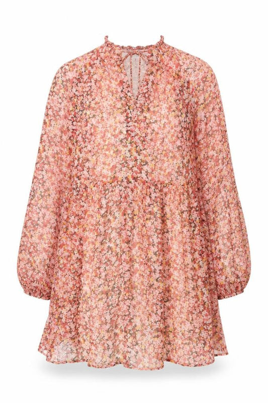 Front view of Stradivarius Women Multicoloured Floral A-Line Dress, size 12