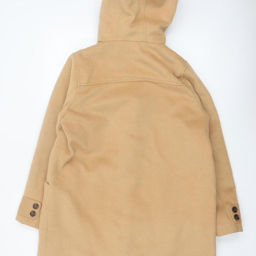 Tu Women’s Beige Faux Fur Hooded Duffle Coat Size 16