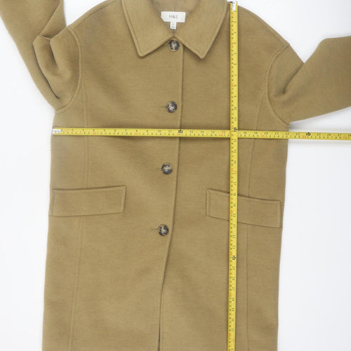 Marks and Spencer Women's Beige Mid-Length Overcoat Size 12 Regular