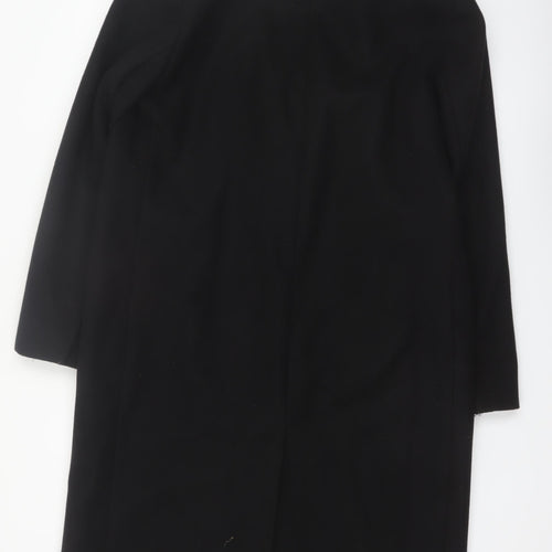 Marks and Spencer Women's Black Wool Blend Long Overcoat Size 14