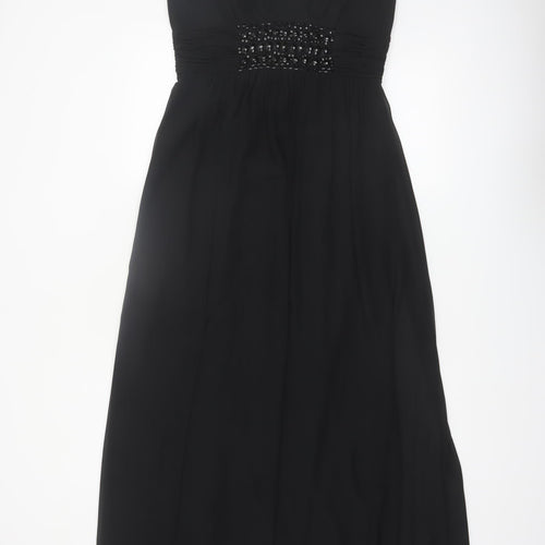 Planet Womens Black Beaded Empire Waist Sleeveless Formal Dress Size 8