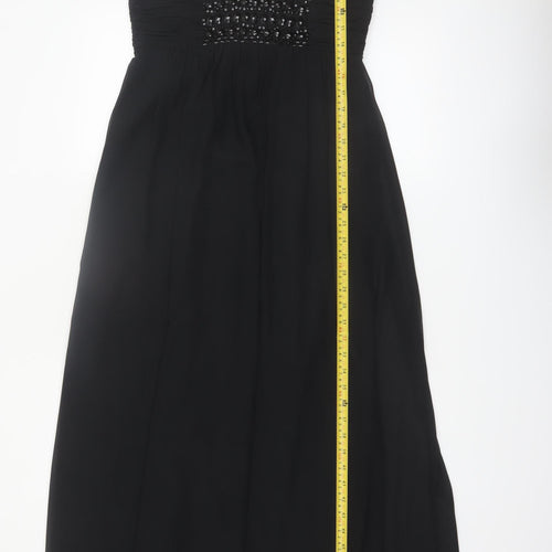 Planet Womens Black Beaded Empire Waist Sleeveless Formal Dress Size 8