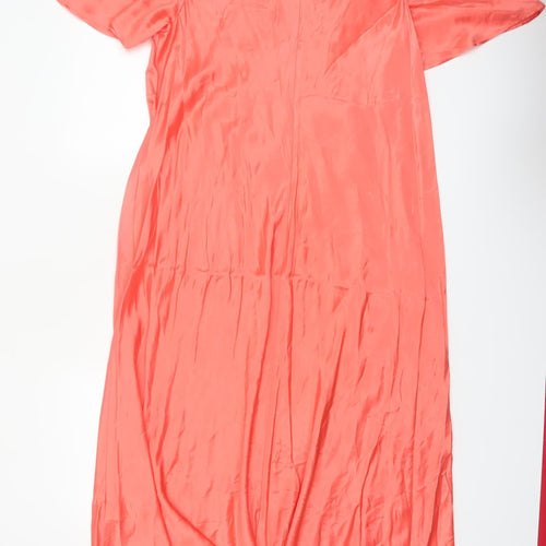 Marks and Spencer Women’s Orange A-Line Viscose Long Dress Size 22