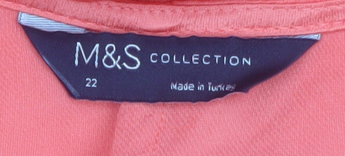 Marks and Spencer Women’s Orange A-Line Viscose Long Dress Size 22