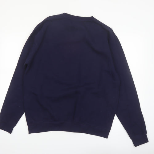 JustHoods Mens Blue Funny Graphic Pullover Sweatshirt Size L
