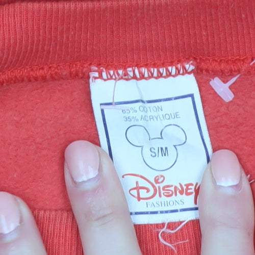 Disney Fashions Womens Red Mickey Mouse Disneyland Paris Pullover Sweatshirt S/M