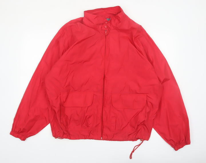 Woolrich Men's Red Nylon Windbreaker Jacket Size L Outdoor Casual