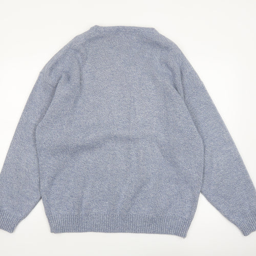 Bannockburn Men's Blue Argyle V-Neck Acrylic Jumper 2XL