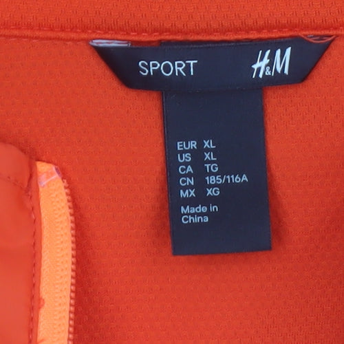 H&M Men’s Orange XL Windbreaker Lightweight Sport Jacket