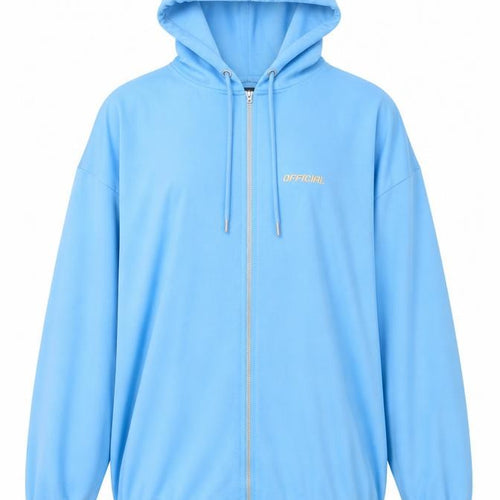 Boohoo Women's Blue Full Zip Hoodie Size M Relaxed Fit
