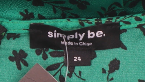 Simply Be Women’s Green Floral A-Line Dress Size 24
