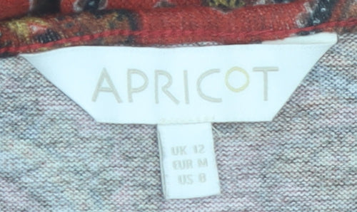 Apricot Women Red Paisley Asymmetric Long Sleeve Dress Size 12