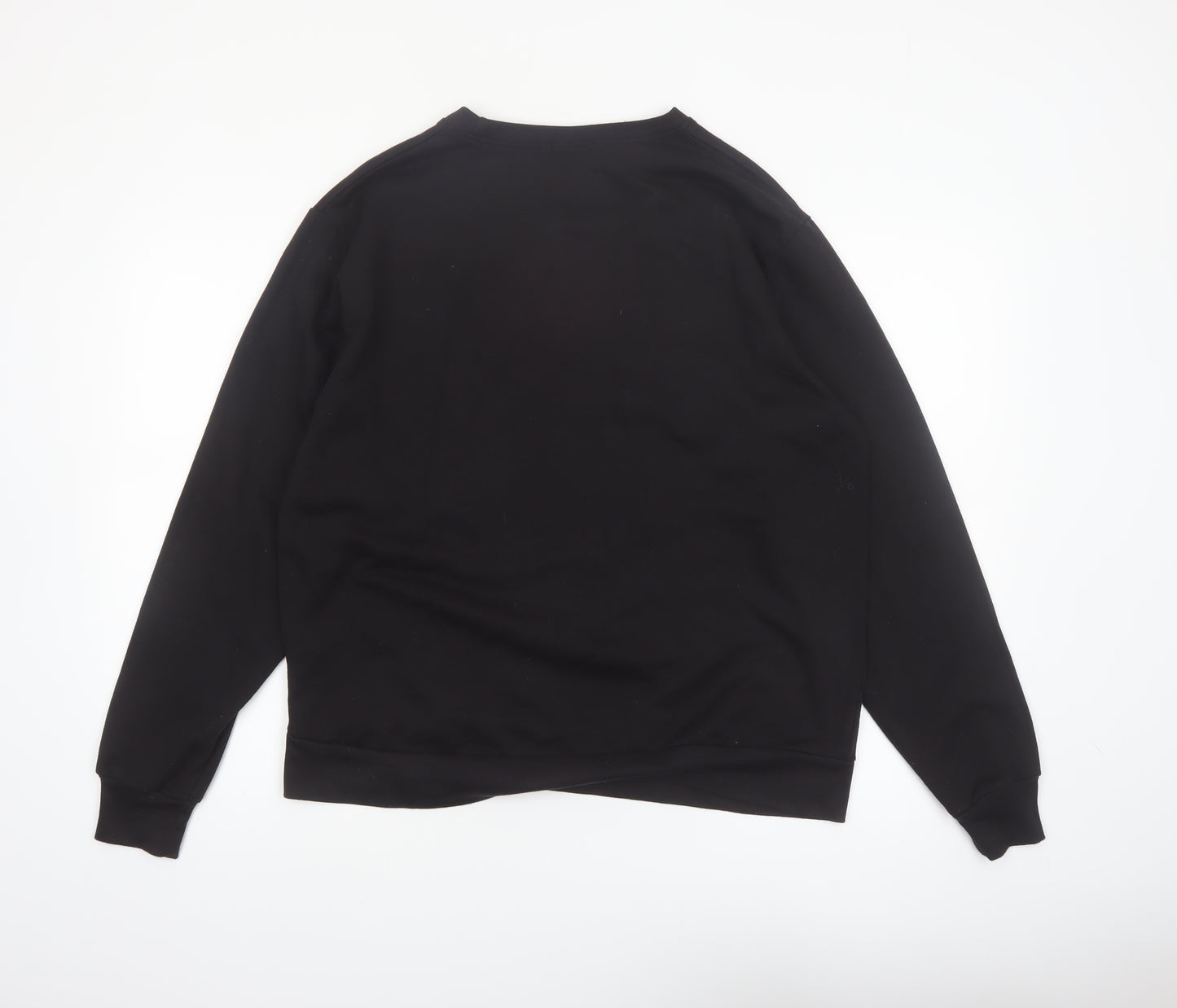 boohooMAN Men's Black Graphic Print Pullover Sweatshirt Size S