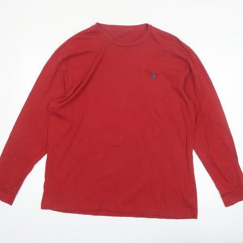 Ralph Lauren Men's Red Long Sleeve Cotton Shirt Size L