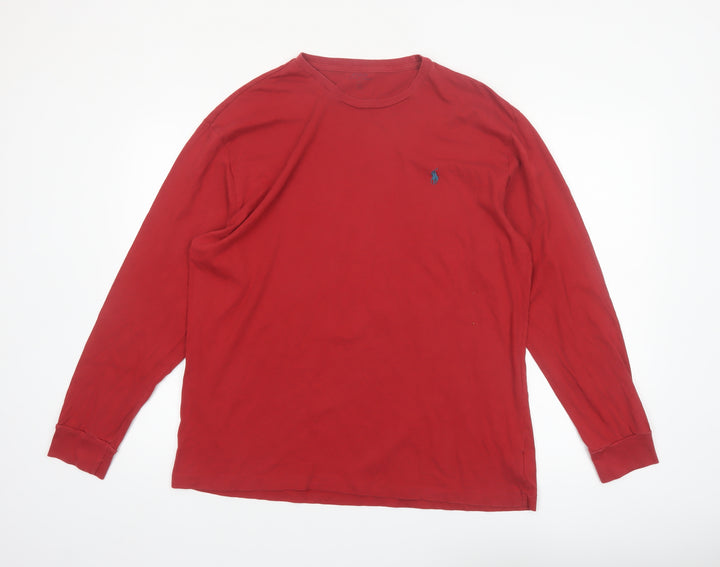 Ralph Lauren Men's Red Long Sleeve Cotton Shirt Size L