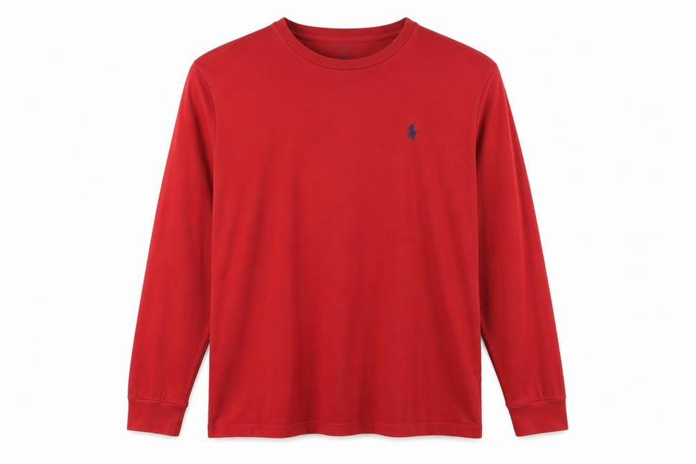 Ralph Lauren Men's Red Long Sleeve Cotton Shirt Size L