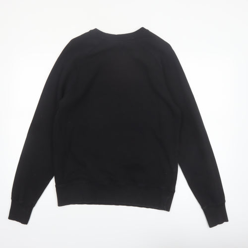 Step Up Mens Black Graphic Polar Bear Sweatshirt M - Organic Cotton Pullover