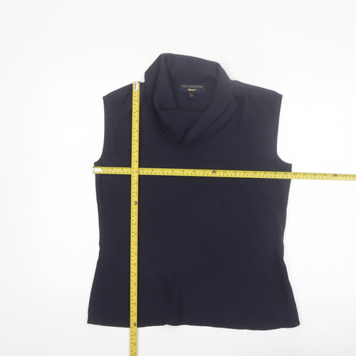 Paul Costelloe Women's Blue Sleeveless Cowl Neck Blouse UK 12