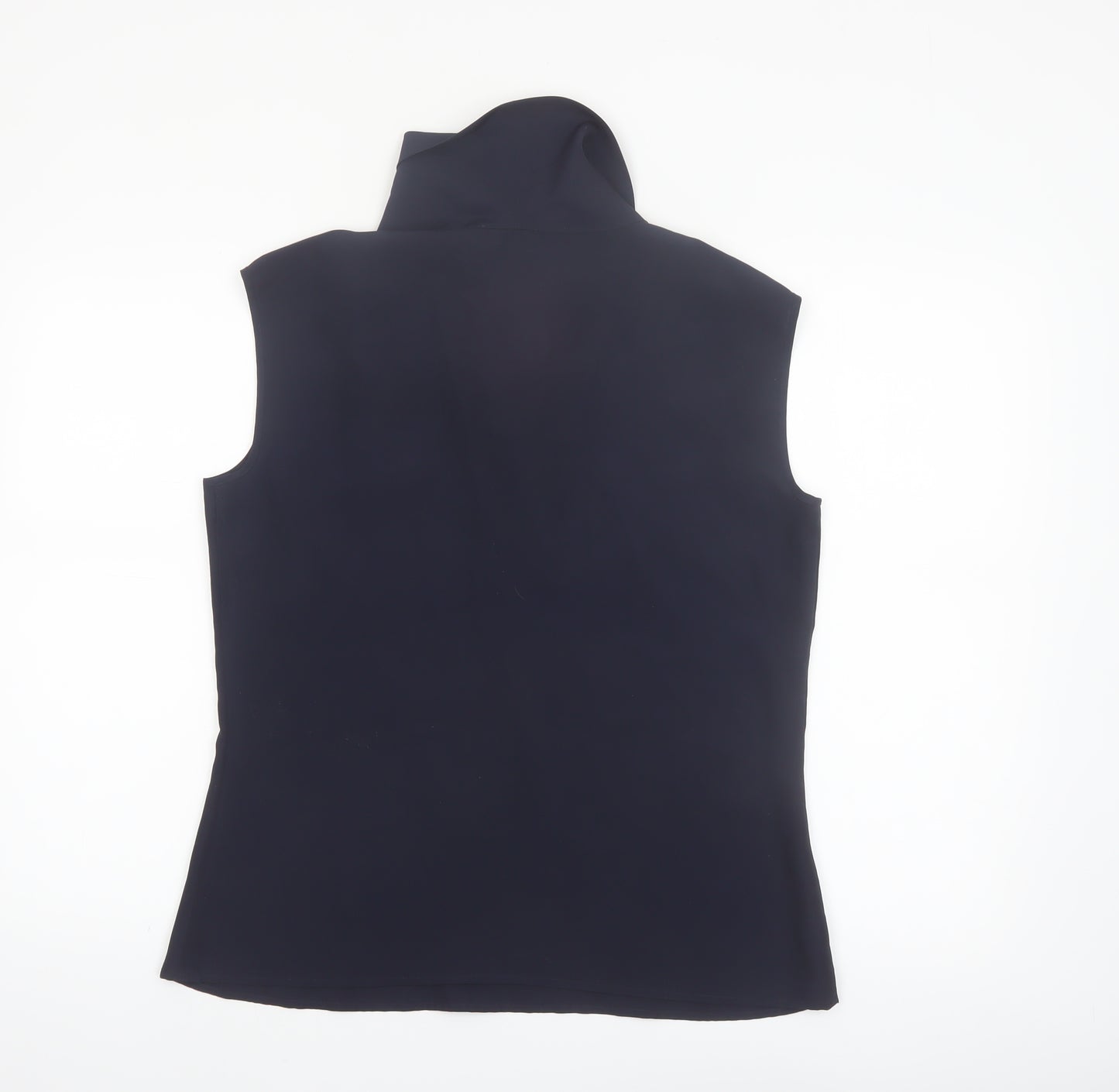 Paul Costelloe Women's Blue Sleeveless Cowl Neck Blouse UK 12