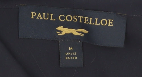 Paul Costelloe Women's Blue Sleeveless Cowl Neck Blouse UK 12