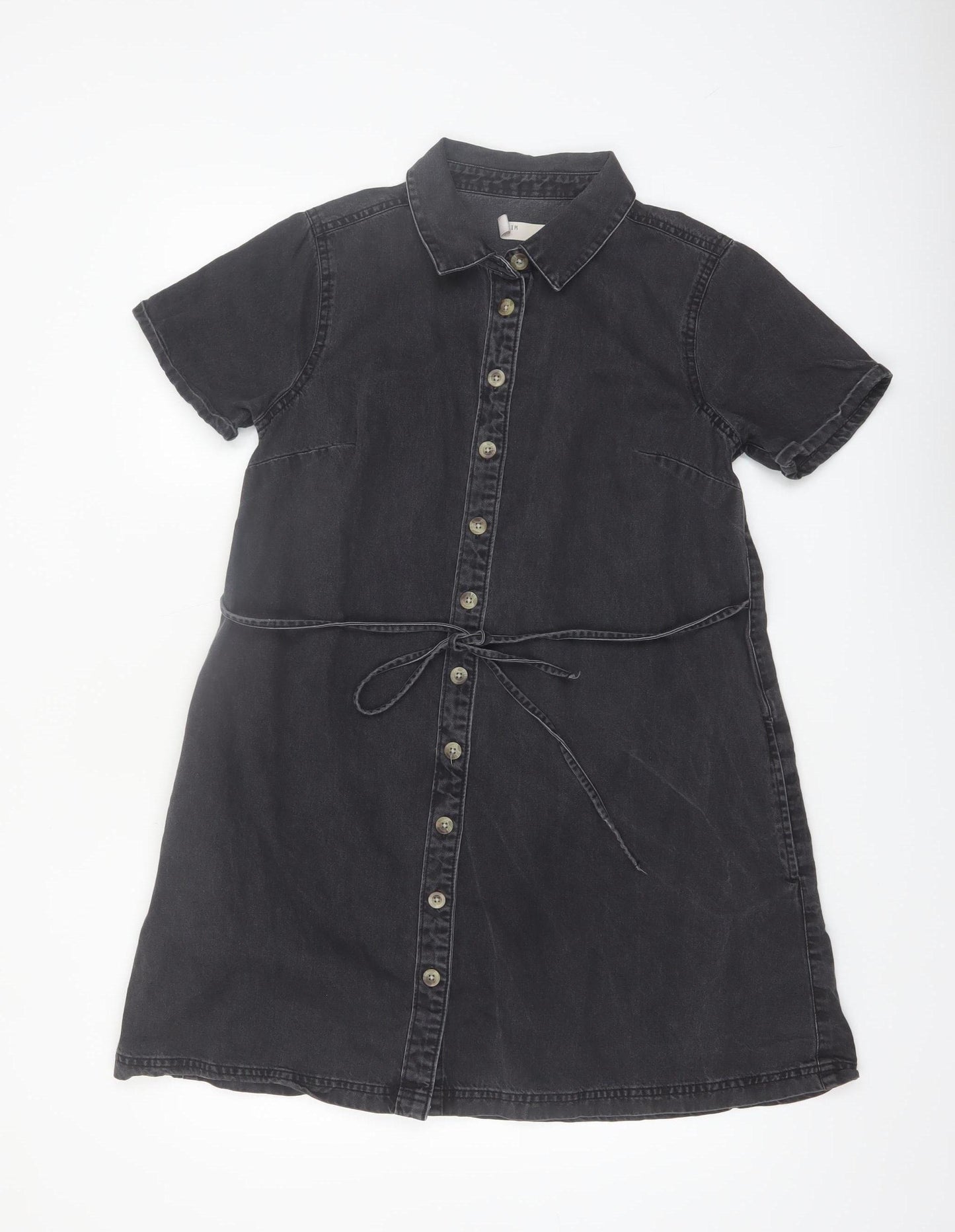 ASOS DESIGN Women’s Black Cotton Button Shirt Dress Size 10