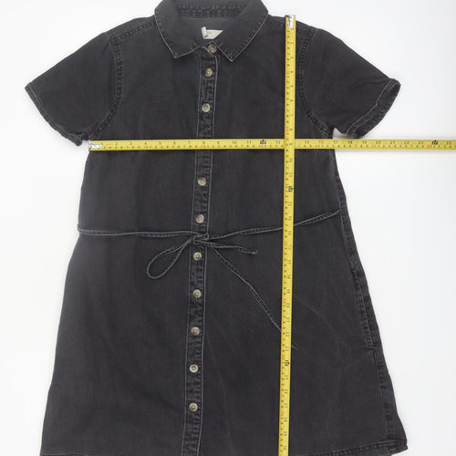 ASOS DESIGN Women’s Black Cotton Button Shirt Dress Size 10