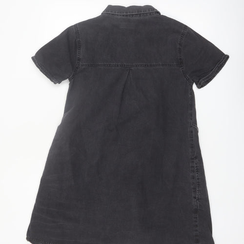 ASOS DESIGN Women’s Black Cotton Button Shirt Dress Size 10