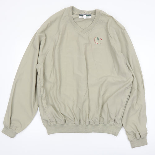 Munsingwear Men’s Beige V-Neck Pullover Golf Sweatshirt L