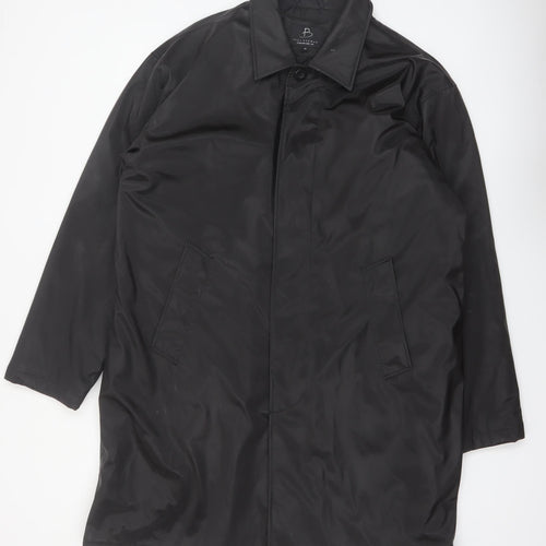 Paul Berman Men's Black M Rain Coat Waterproof Long Jacket