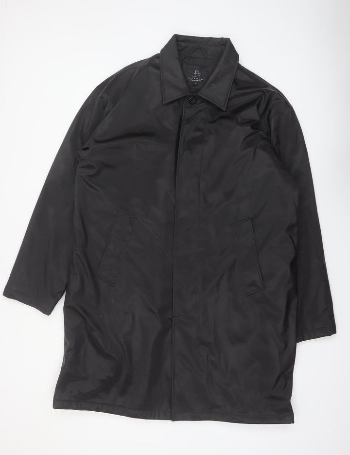 Paul Berman Men's Black M Rain Coat Waterproof Long Jacket