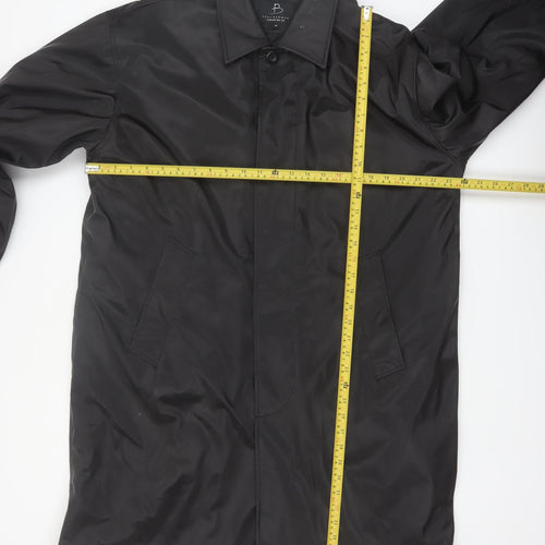 Paul Berman Men's Black M Rain Coat Waterproof Long Jacket