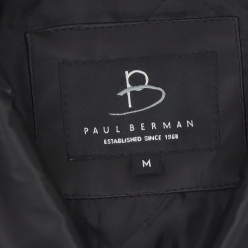 Paul Berman Men's Black M Rain Coat Waterproof Long Jacket