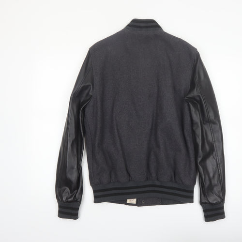 Burning Palms Men’s Black Wool Varsity Jacket Size S