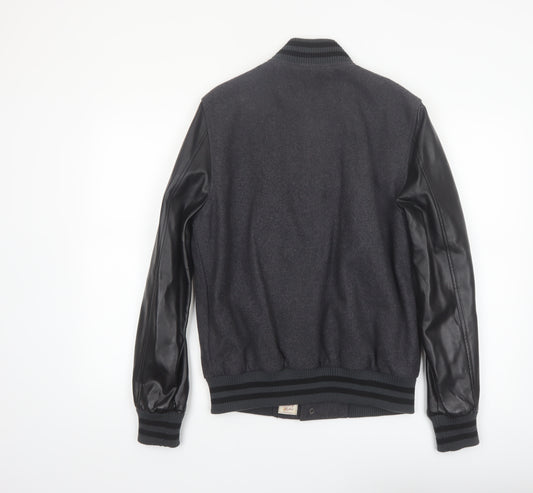 Burning Palms Men’s Black Wool Varsity Jacket Size S